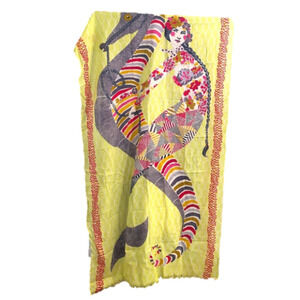 Nwt Inouitoosh Scarlette Motif Yellow Scarf Wrap OS